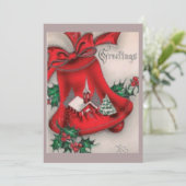 Oude kerstgroeten  feestdagenkaart (Staand voorkant)