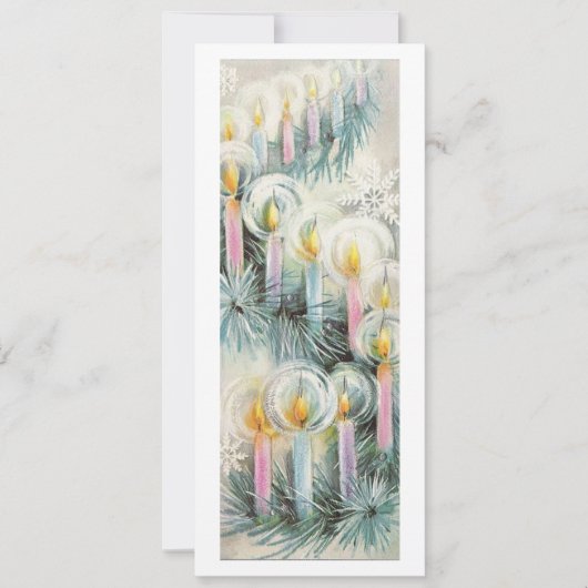 Oude kerstkaarsen  feestdagenkaart (Voorkant)