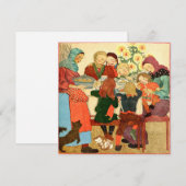 Oude kerstkaart | Kerst diner (Voorkant / Achterkant)