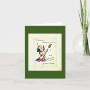 Oude Kerstkaart met zingende puppy Kaart