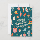 Oude kerstkaart RSVP kaartje (Voorkant)