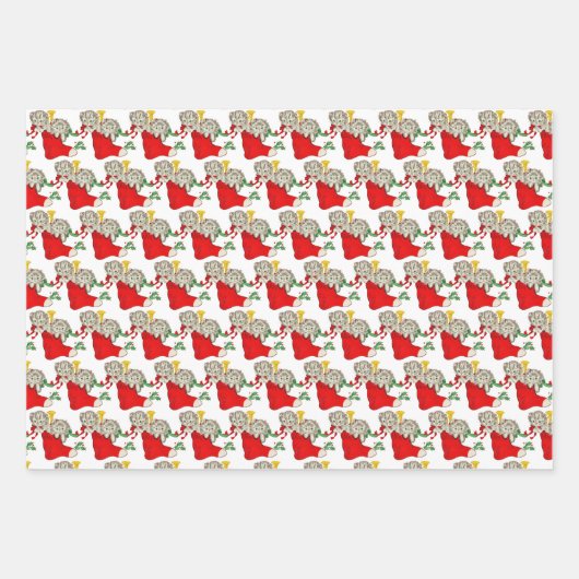 Oude kerstkatten inpakpapier vel (Voorkant)