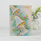 Oude kerstklokken feestdagenkaart (Staand voorkant)