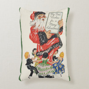 Oude Kerstman en kinderen dansen Accent Kussen