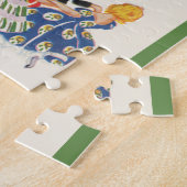 Oude Kerstman en kinderen dansen Legpuzzel (Zijkant)