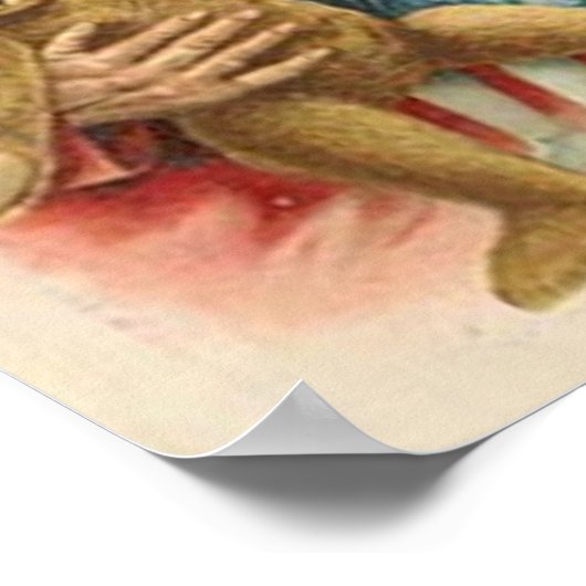 Oude kerstman en speelgoed poster (Hoek)