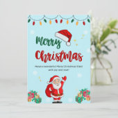 Oude kerstman kerstkaart kaart (Staand voorkant)