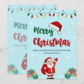 Oude kerstman kerstkaart kaart (Voorkant / Achterkant)