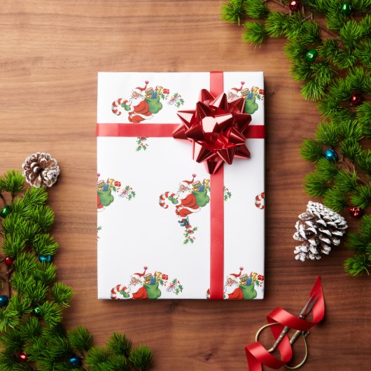 Oude Kerstman Kerstmis retro Cadeaupapier (Feestdagen Geschenken)