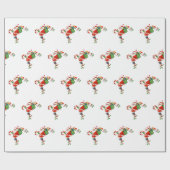 Oude Kerstman Kerstmis retro Cadeaupapier (Vlak)