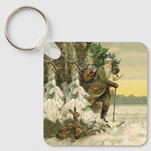 Oude Kerstman Kerstmis Victoriaans Vakantie Boom Sleutelhanger