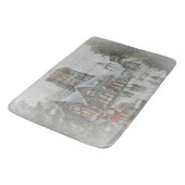 Oude kerstman met kinderen voor een kerk badmat (Gekanteld)