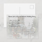 Oude kerstman met kinderen voor een kerk uitnodiging briefkaart (Voorkant / Achterkant)