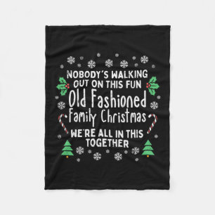 Oude kerstman met ouderwetse kerstmis Mannen Vrouw Fleece Deken