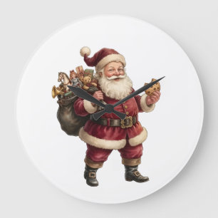 Oude Kerstman met zak speelgoed en lekkers Grote Klok