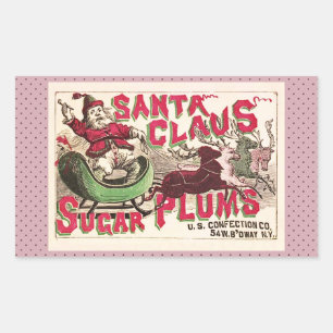 Oude Kerstman Suikerpruimen Reclame Oude Snoeprecl Rechthoekige Sticker