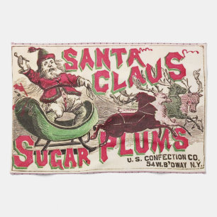 Oude Kerstman Suikerpruimen Reclame Oude Snoeprecl Theedoek