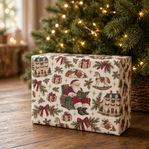 Oude Kerstman Verhalenboek Kerstmis Cadeaupapier