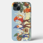 Oude Kerstmis, Elfen in het besneeuwde bos Winter Case-Mate iPhone Case (Achterkant)