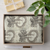 Oude Kerstmis Goud Beige Hulst Kaars Script Tissuepapier (Geschenk)