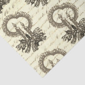 Oude Kerstmis Goud Beige Hulst Kaars Script Tissuepapier (Detail)