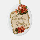 Oude kerstmis, groet keramisch ornament (Rechts)