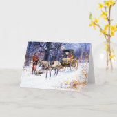 Oude Kerstmis in New England (door Charles Russell Kaart (Gele Bloem)