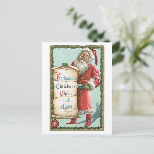 Oude Kerstmis, Kerstman Feestdagenkaart (Staand voorkant)