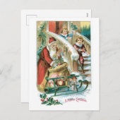 Oude Kerstmis, Kerstman Feestdagenkaart (Voorkant / Achterkant)