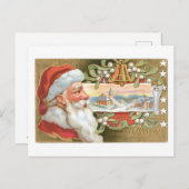 Oude Kerstmis, Kerstman Feestdagenkaart (Voorkant / Achterkant)
