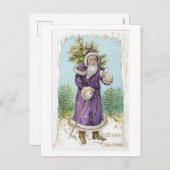 Oude Kerstmis, Kerstman Feestdagenkaart (Voorkant / Achterkant)