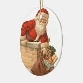 Oude Kerstmis, Kerstman Keramisch Ornament (Links)