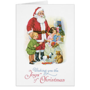 Oude Kerstmis, kerstman met kinderen