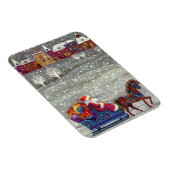 Oude Kerstmis, Kerstman Paard Open Slede Magneet (Rechterzijde)