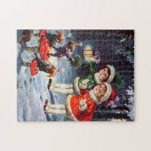 Oude Kerstmis kinder feestdag puzz Legpuzzel (Horizontaal)