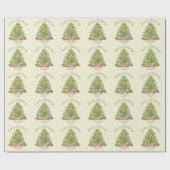 Oude kerstmis op maat cadeaupapier (Vlak)