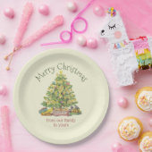 Oude kerstmis op maat papieren bordje (Feest)