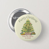 Oude kerstmis op maat ronde button 5,7 cm (Voorkant /achterkant)