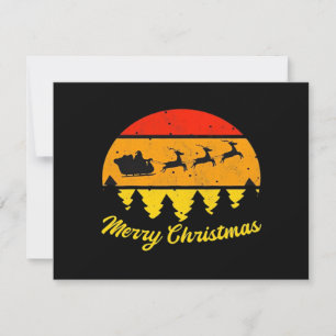 Oude Kerstmis Retro Zonsondergang Klassieker Feestdagenkaart
