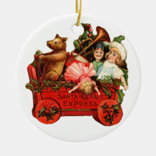 Oude kerstmis, Speelgoed doos Keramisch Ornament