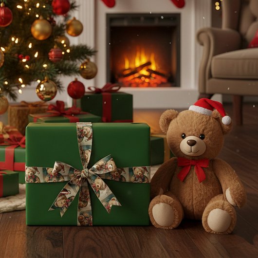 Oude Kerstmis Teddybeer Lint