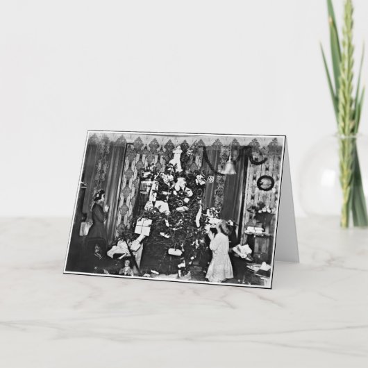 Oude Kerstmis van de Mode Feestdagen Kaart (Voorkant)