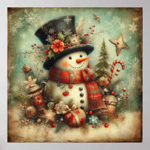 Oude kerstposter poster