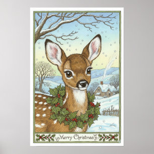 Oude kerstposter poster
