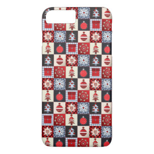 Oude kerstquilt met fashioned 	iPhone 8 plus / 7 plus hoesje