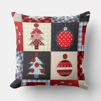 Oude kerstquilt met fashioned kussen