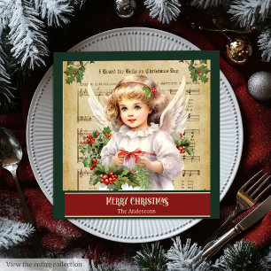 Oude Kerstservetten Engel Tafelaccent Set Servet