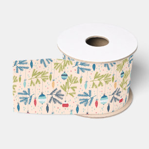 Oude kerstsieraden met fashioned kerstversieringen grosgrain lint