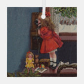 Oude kersttelefoon glas ornament (Achterkant)