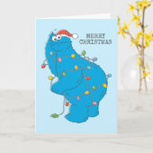 Oude kerstverlichting met Cookie Monster Kaart (Gele Bloem)